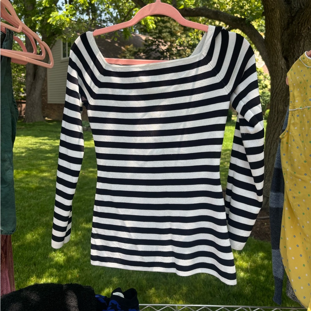 Striped off-the-shoulder top